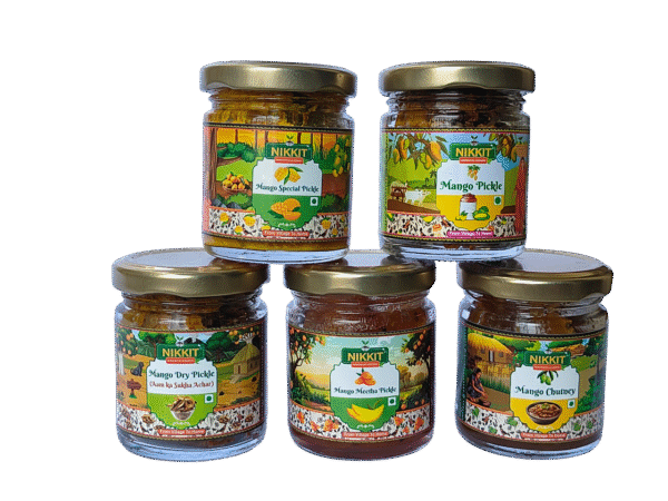 India's Favorite Mango- 4 Pickles and Chutney in 1 Trial Pack - Authentic Homemade Pickles